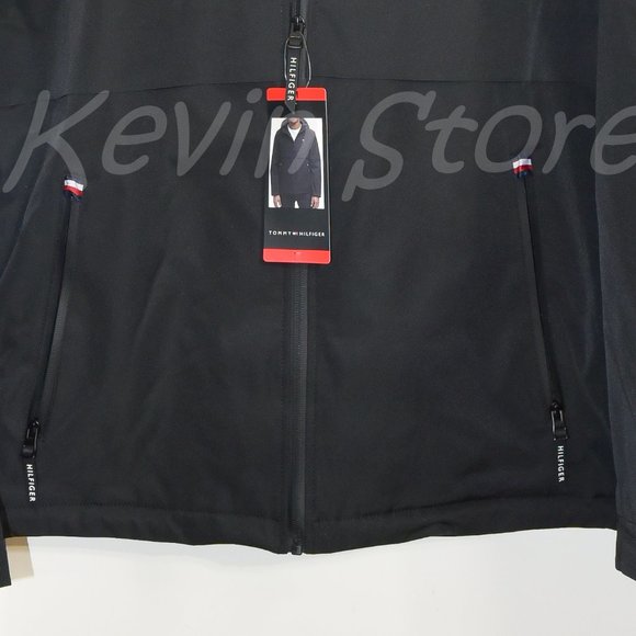 Black Tommy‎ Hilfiger Men’s Performance Hooded Jacket - Picture 4 of 10